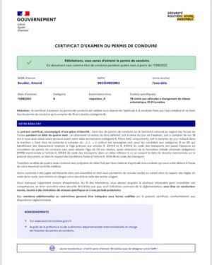 Nouveau CEPC-Résultat permis Old School Auto-école